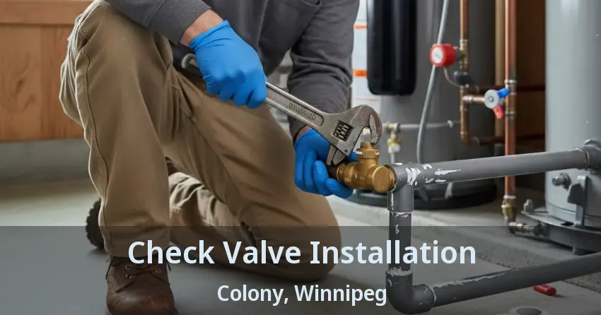 Check Valve Installation Colony, Winnipeg - MB